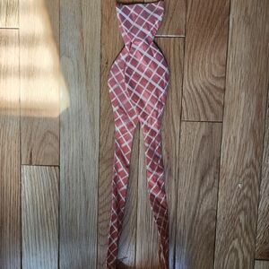 Carrot & Gibbs Peach Plaid Self-Tie Bowtie